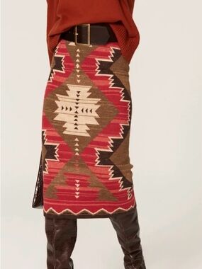 Ralph Lauren Aztec Santa Fe Style Pencil Skirt NWOT XXL
